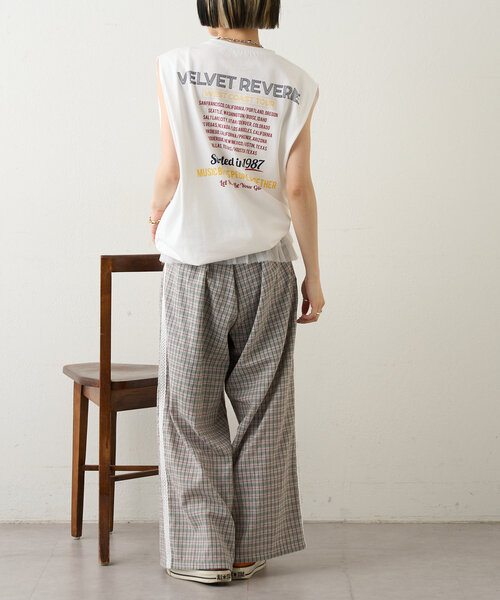 w closet パンツ チェックレースラインパンツ レディース
