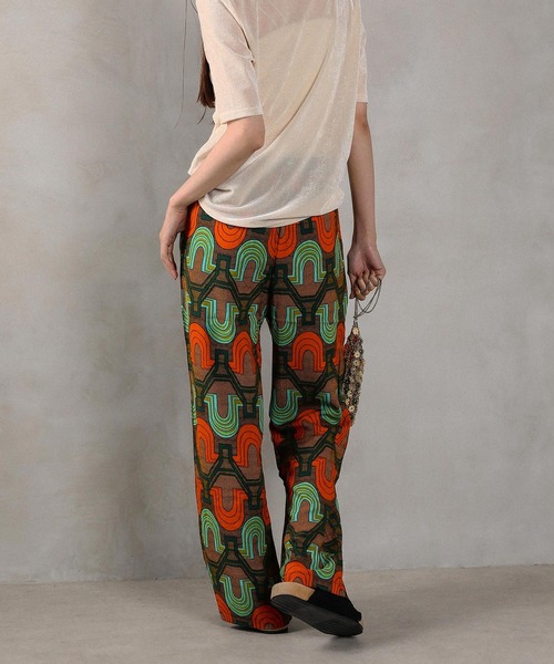 en CAnAF パンツ アフリカンプリント イージーパンツ レディース