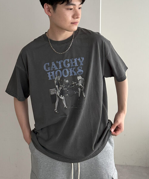 あ*ら様 ヴィンテージスタイルTシャツ グレー/ブラック Discoat（ディスコート） tシャツ 「ユニセックス」ヴィンテージロック