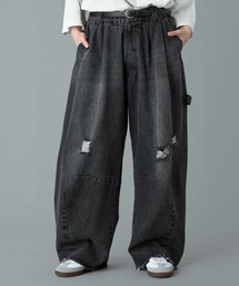 ジーンズ 「RUUBON」painter curve damage denim pants / ペインターカーブダメージデニムパンツ メンズ レディー｜ZOZOTOWN Yahoo!店