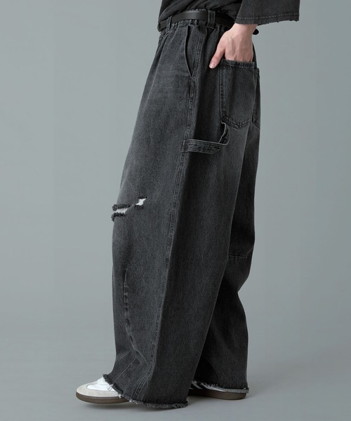 RUUBON ジーンズ 「RUUBON」painter curve damage denim pants