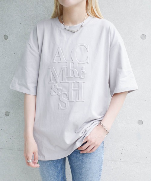 regleam 新品　未使用　タグ付き エンボスデザイン Tシャツ ネイビー S Tシャツの通販｜regleam – タグ 