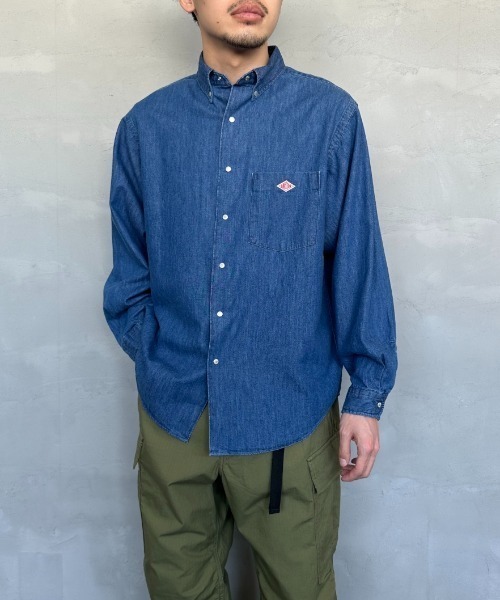 DANTON デニムブルー 長袖シャツ 38 Danton 「DANTON」 長袖シャツ 38 ライトインディゴブルー
