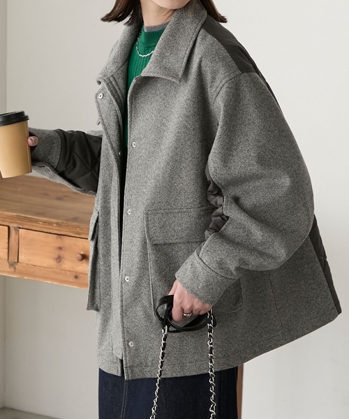 BONLECILL（ボンルシール） ブルゾン アウター 2WAYヘリンボーン