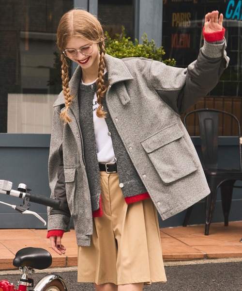 BONLECILL（ボンルシール） ブルゾン アウター 2WAYヘリンボーン