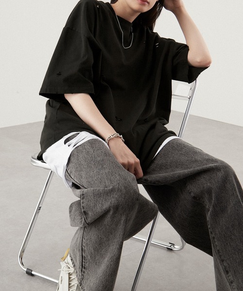 「Alfred Alex」 半袖Tシャツ M ブラック メンズ