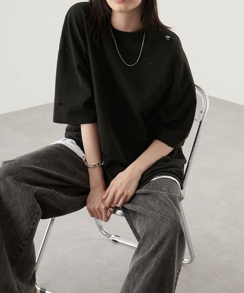 「Alfred Alex」 半袖Tシャツ M ブラック メンズ