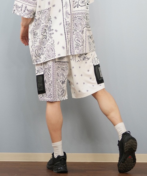 レディメイド　バンダナ柄ショートパンツ JAY ADAMS クロスバンダナ柄 ショートパンツ 黒×白 M venice
