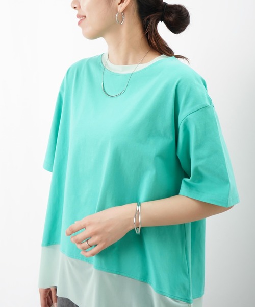 tシャツ Tシャツ LUCA レディース LADY LUCK LUCA tシャツ LC/LLL シアー切替Tee レディース