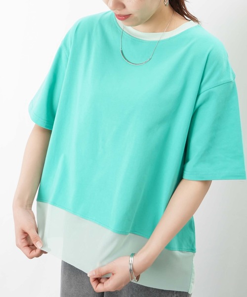 tシャツ Tシャツ LUCA レディース LADY LUCK LUCA tシャツ LC/LLL シアー切替Tee レディース