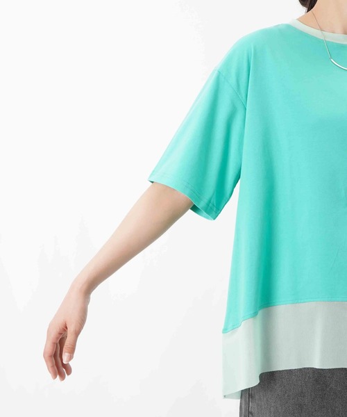 tシャツ LC/LLL シアーストライプブロッキングカットソー レディース LADY LUCK LUCA tシャツ LC/LLL シアーストライプブロッキング