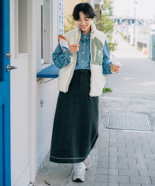 ＊美品＊マチャット machatt／ボア　ベスト　ジレ 美品＊マチャット ショップ machatt／ボア ベスト ジレ