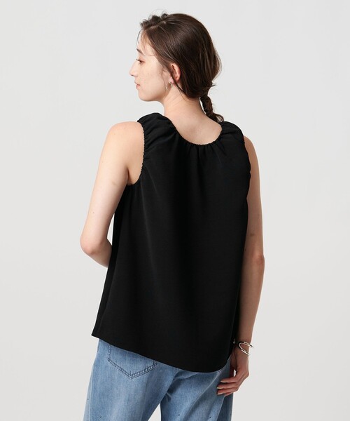 ブラウス シャツ COMFY ギャザーノースリーブブラウス -吸水速乾 UVカット ウォッシャブル- レディース