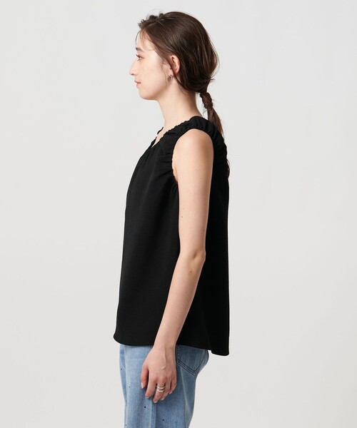 ブラウス シャツ COMFY ギャザーノースリーブブラウス -吸水速乾 UVカット ウォッシャブル- レディース