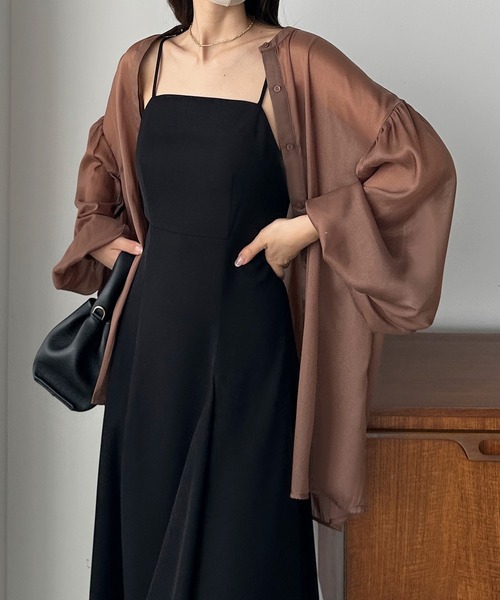 「Louere」 長袖ブラウス MEDIUM ブラウン レディース