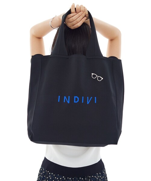 INDIVI（インディヴィ） トートバッグ 「A4サイズ対応」ロゴニット