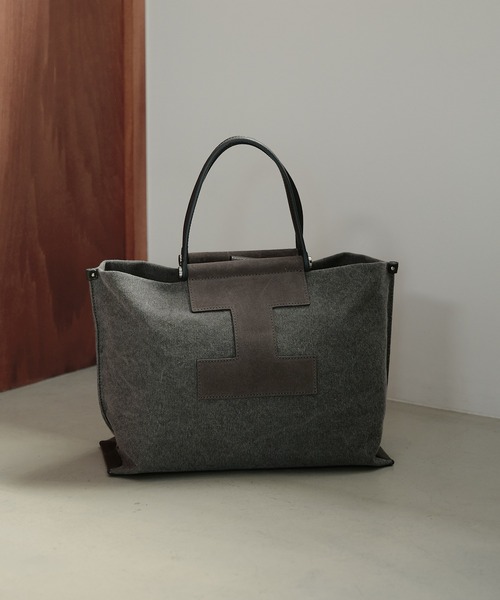 【希少✨ソルベットM/シルバー】イアクッチ　トートバッグ　キャンバス　デニム　革 IACUCCI（イアクッチ） トートバッグIACUCCI SORBETTO ソルベット M