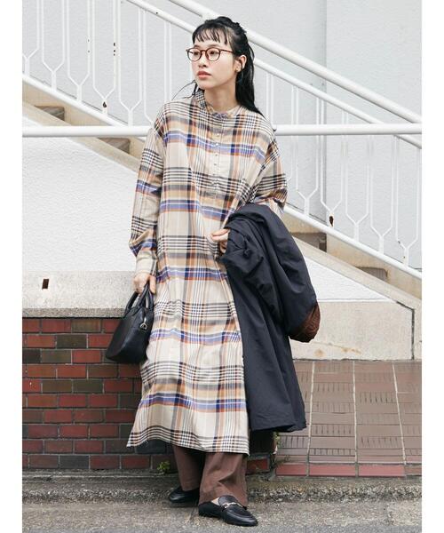 「CRAFT STANDARD BOUTIQUE」 長袖ワンピース FREE ベージュ系その他 レディース_画像5