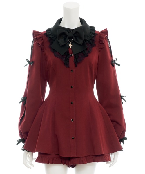 Secret セットアップ Secret Honey セットアップ 袖スリットレースフリルセットアップ