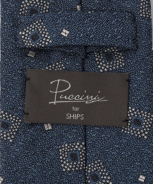 Puccini 幾何学模様 シルクネクタイ 未使用品 SHIPS（シップス） ネクタイ Puccini: シルク スクエア 小紋 タイ