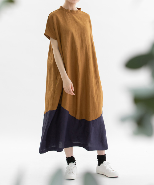 ノップドゥノッド（nop de nod）/Pomme HEMPウエーブ切り替え2wayワンピース nop de nod（ノップドゥノッド） ワンピース Pomme HEMPウエーブ