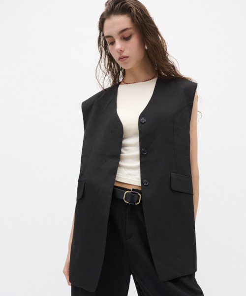 ベスト/ジレ na.e Handmade Wool Gilet ベスト ジレ Soft line gilet / ソフトラインジレ レディース