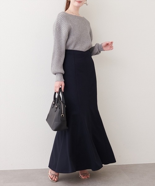 natural couture ニット セーター もちもちワイドリブぽわ袖ニット