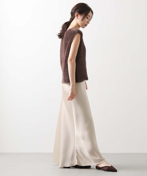 Gready Brilliant ニットベスト ベージュ、プリーツシャツセット Amazon | [ピエロ] ニットベスト × ロングシャツセット ブラウス