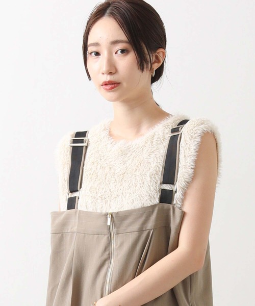 Gready Brilliant ニットベスト ベージュ、プリーツシャツセット t05.jpg