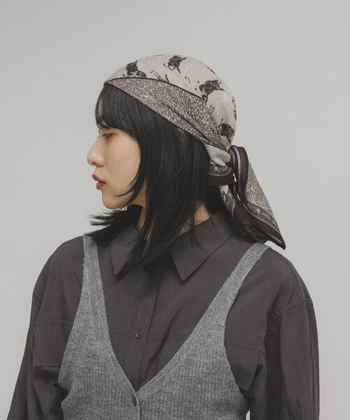 あんずプロフィールスカーフ KBF（ケービーエフ） スカーフ バンダナ ホースデザインビッグスカーフ