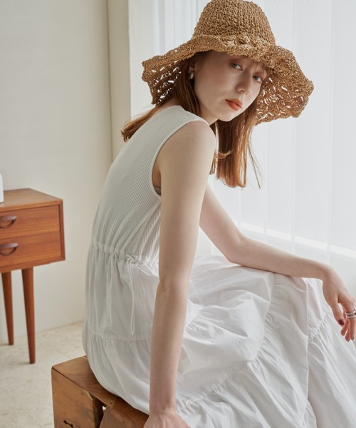 hinari（ヒナリ） ノースリーブワンピース SMALL ホワイト レディース