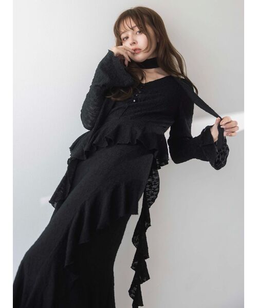 dazzlin（ダズリン） ワンピース アシメフリルレースワンピース