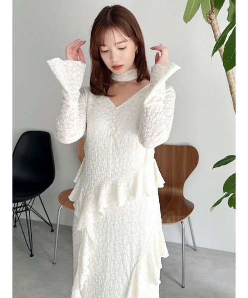 dazzlin（ダズリン） ワンピース アシメフリルレースワンピース
