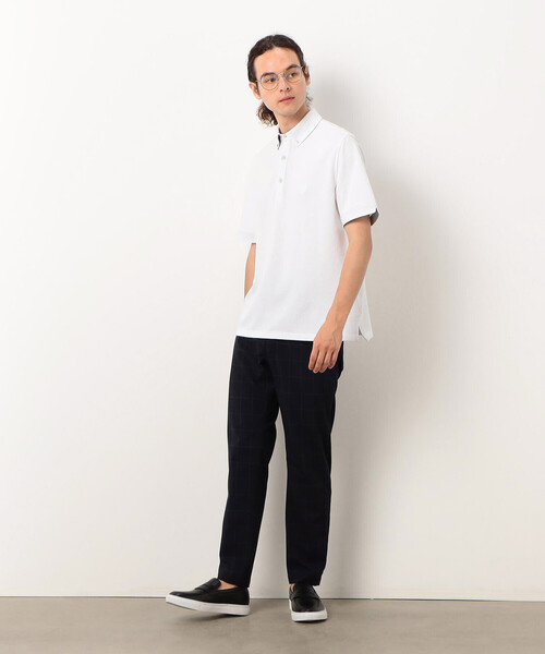 「COMME CA COMMUNE」 半袖ポロシャツ M ホワイト メンズ_画像2