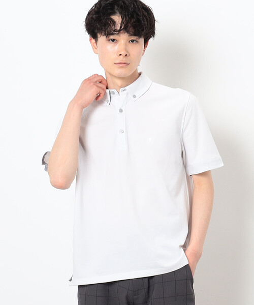 「COMME CA COMMUNE」 半袖ポロシャツ M ホワイト メンズ_画像5