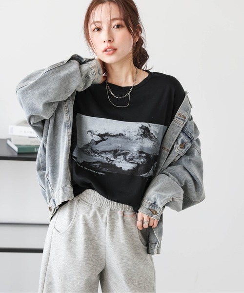 マチャット プリントロングTシャツ（グレー） 厚みたっぷりロングTシャツ[Printstar 149HVL]｜オリジナルTシャツ作製