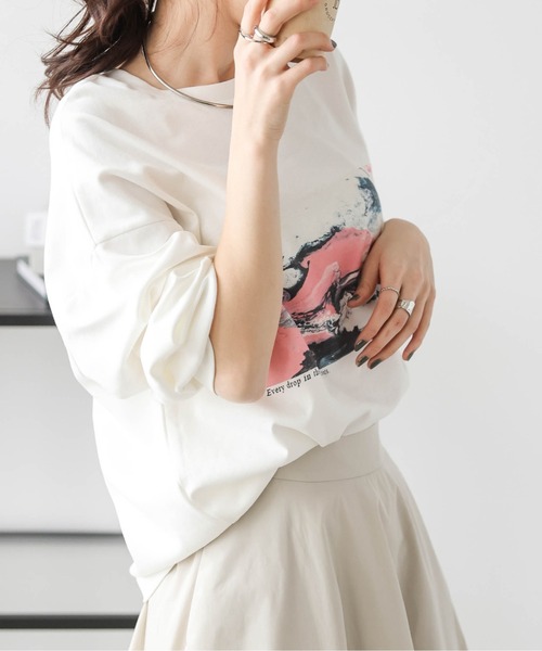 tシャツ マーブルプリントロングTシャツ レディース : ZOZOTOWN Yahoo