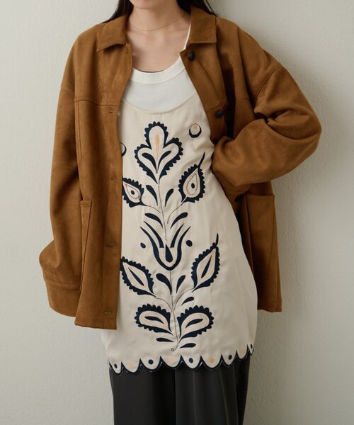 Omekashi（オメカシ） キャミソール サテン刺繍キャミチュニック