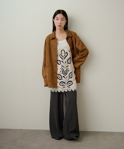 Omekashi（オメカシ） キャミソール サテン刺繍キャミチュニック