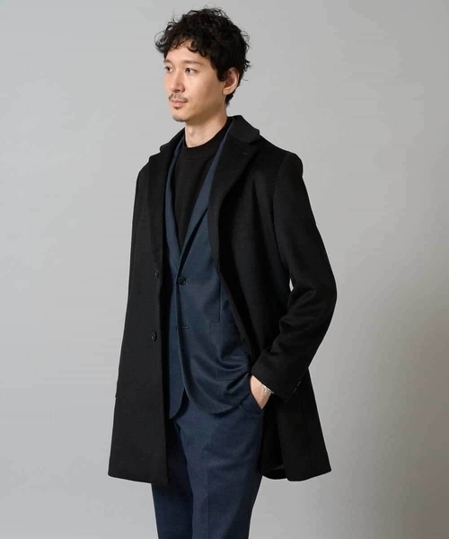 abyts BEAVERチェスターコート　ブラック　3サイズ abyts BEAVERチェスターコートロングコート