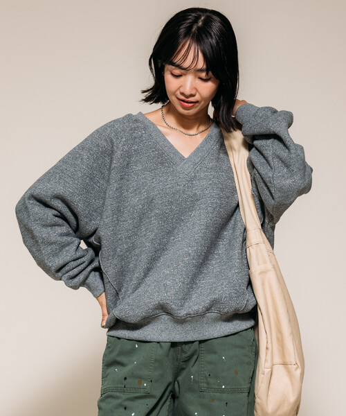 ラグランスリーブVネックプルオーバー セール】ラグランスリーブ Vネックプルオーバー（ニット/セーター