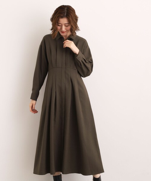 美品　ダイアグラム　人気　即完売シャツワンピース grove（グローブ） ワンピース 品よくまとう、大人のシャツワンピース