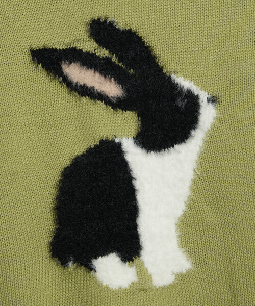 PUBLUX（パブリュクス） ニット セーター シャギー刺繍 ラビット