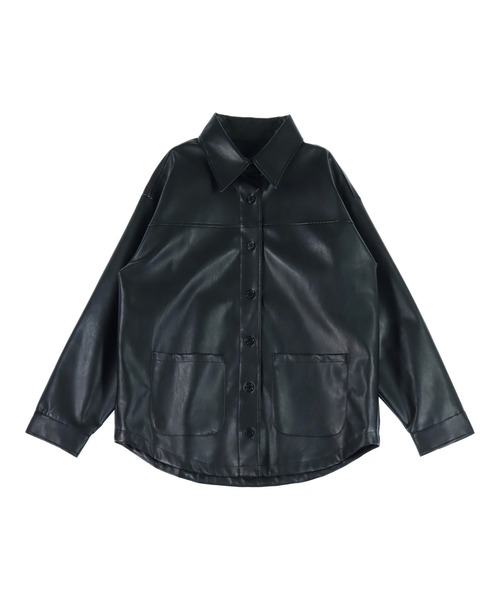 ANAP（アナップ） ブルゾン アウター レザーライク 2ポケット オーバー