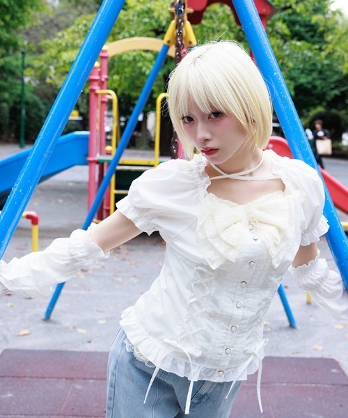 axes femme(アクシーズ ファム) ブラウス シャツ アームカバーセット axes femme(アクシーズ ファム) ブラウス シャツ アームカバーセット
