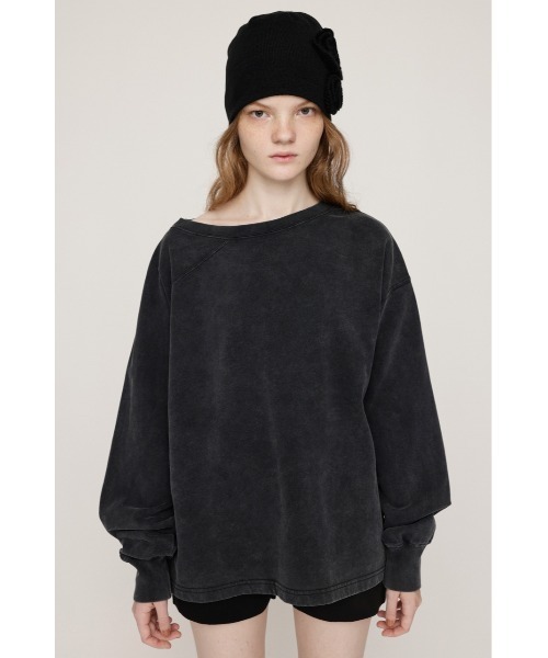ASYMMETRY-SLEEVE PULLOVER アシンメトリースリーブ黒38 SLY（スライ） トレーナー スウェット ASYMMETRY SW TOPS