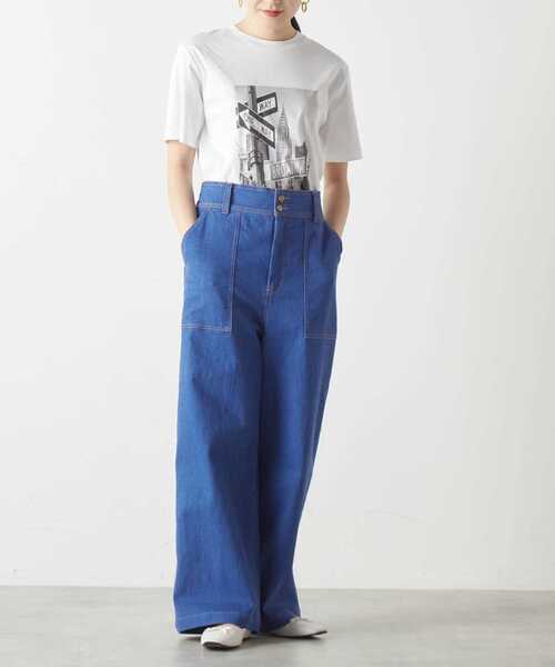 「Liesse」 「miliandeni」半袖Tシャツ FREE チャコールグレー レディース_画像2