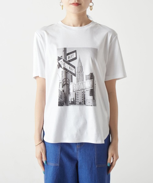「Liesse」 「miliandeni」半袖Tシャツ FREE チャコールグレー レディース_画像4