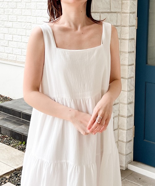 「Heather」 ノースリーブワンピース FREE ブラック レディース_画像4