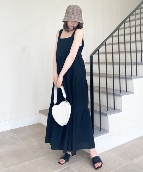 「Heather」 ノースリーブワンピース FREE ブラック レディース_画像8